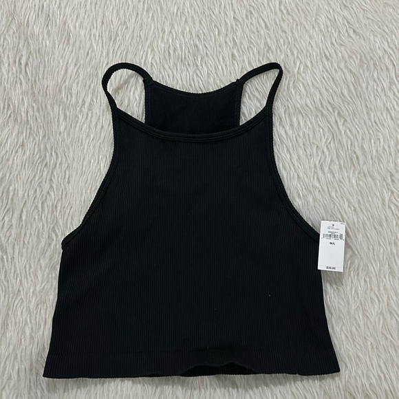 Gap fit black stretchy rib knit top size medium/ large - Picture 1 of 5